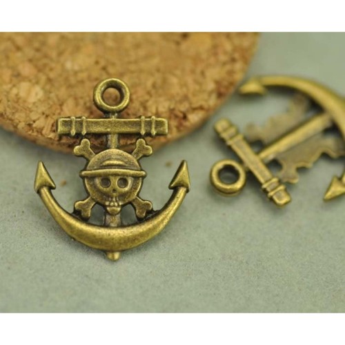 10pcs Antique Bronze Anchor Charms Pirate Themed (#3010110)