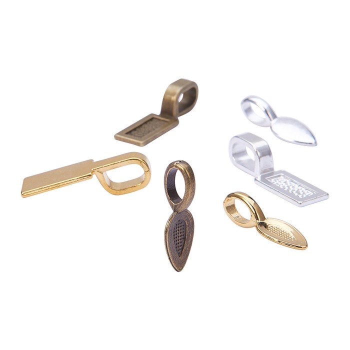 WHOLESALE Bails-Small Glue On Jewellery Bails Mixed Color Stick On Pendant Pad Settings, Jewellery Making Bails Findings