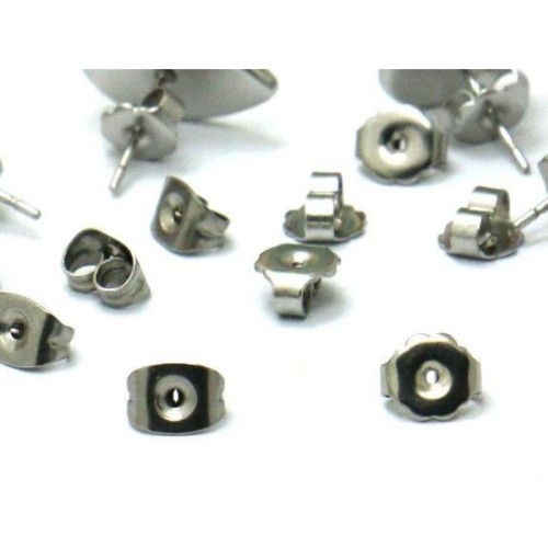 50pcs 10mm Stainless Steel Square bezel Earring Blanks /earring base, earring base settings with backs