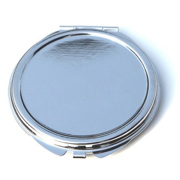 DIY Blank Compact mirror KITS-60mm Small Silver Round Compact Mirror Blank + 2" (50mm) Epoxy Sticker