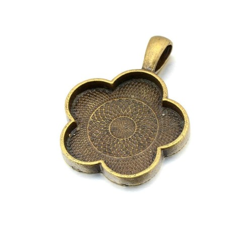 discounts for a limit time- 20pcs Plum blossom Pendant Trays - Silver Color -58.9x12.5 mm- Pendant Blanks Cameo Bezel Settings Photo Jewelry