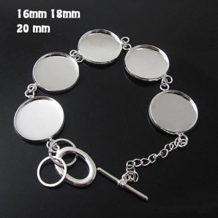 5pcs Bracelet Blanks, 16mm 18mm 20mm bezel Silver or Bronze bracelet blanks (3010403)