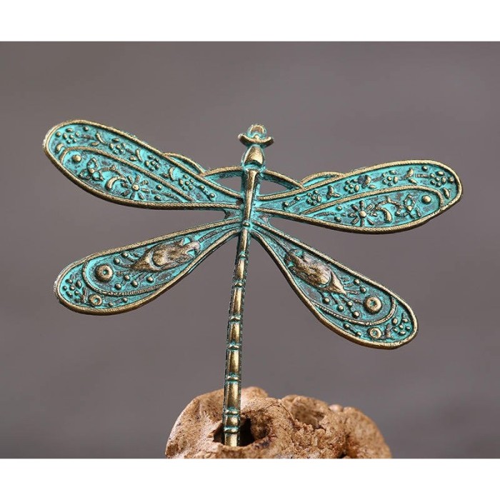 10PCS Dragonfly pendant , Nature Necklace,Verdigris Patina Brass Dragonfly pendant