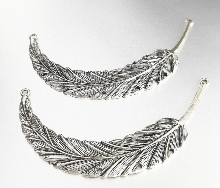 2pcs Antique Tibetan Silver Tone Angel Wing Charms Pendants Findings Feather Charm Pendants Findings (#30100156)