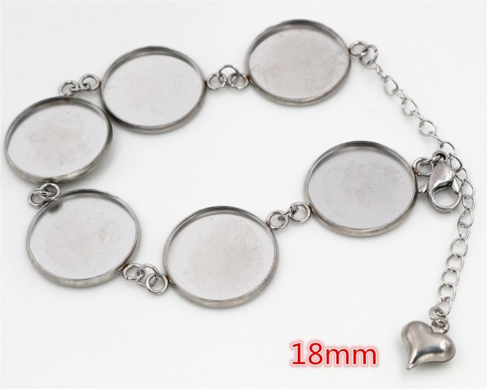 5pcs High Quality 12mm 14mm 16mm 18mm 20mm 316 stainless steel Bangle Base Bracelet Blank Findings Tray Bezel Setting(4010006)