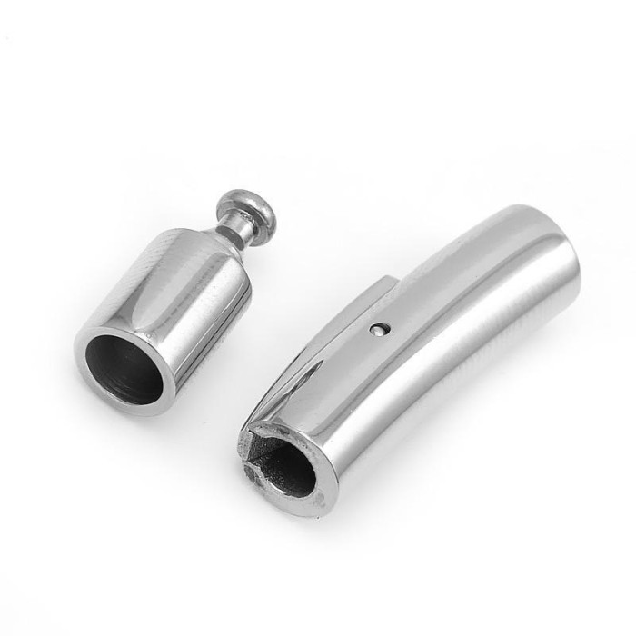 5 Sets 2mm 3mm 4mm Stainless Steel Clasp Leather Cord End Cap, Leather cord Connector Links