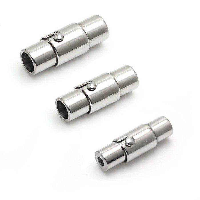 5 Sets 2mm 3mm 4mm Stainless Steel Clasp Leather Cord End Cap, Leather cord Connector Links