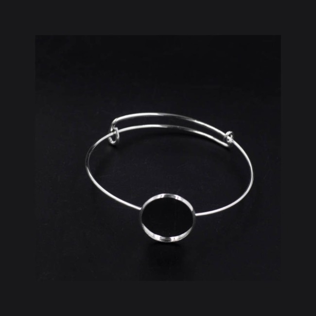 Expandable Bangle Bracelet Adjustable Bracelet Expandable Bangle Bracelet Charm Bracelet Wire Bangles,12mm round setting Blank Bracelet Cuff