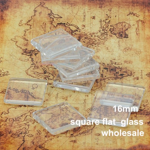 wholesale 16mm Clear Square Flat Back Acrylic Glass Domed Magnifying Cabochons For DIY Photo Pendant Tray Setting