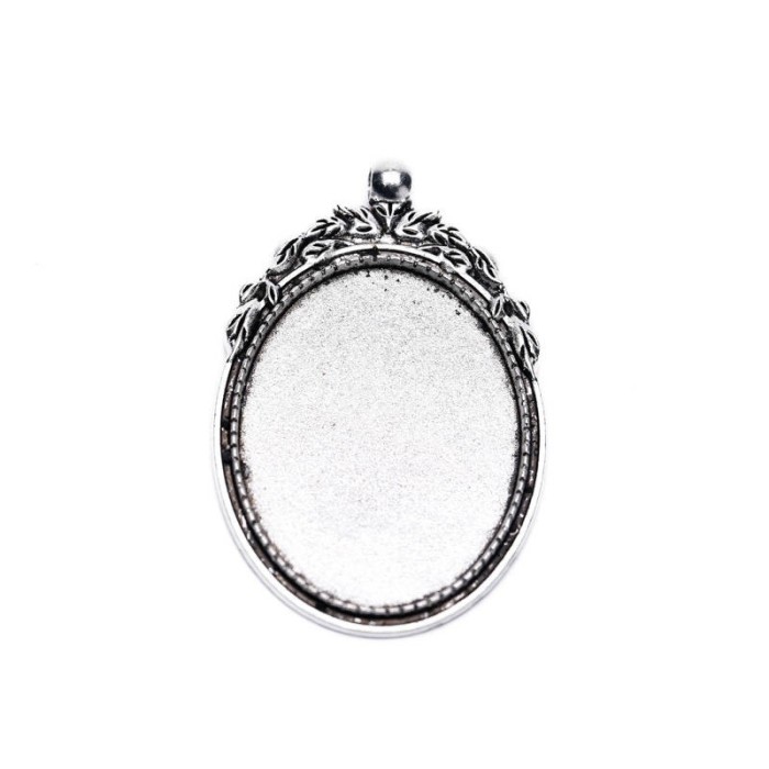 10pcs 40 x 30mm Antique Bronze Cabochon Pendant Base, Oval pendant setting