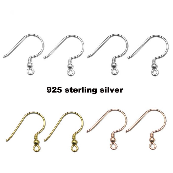 10 pairs Earring hooks, Sterling Silver French Hook Earwires S925