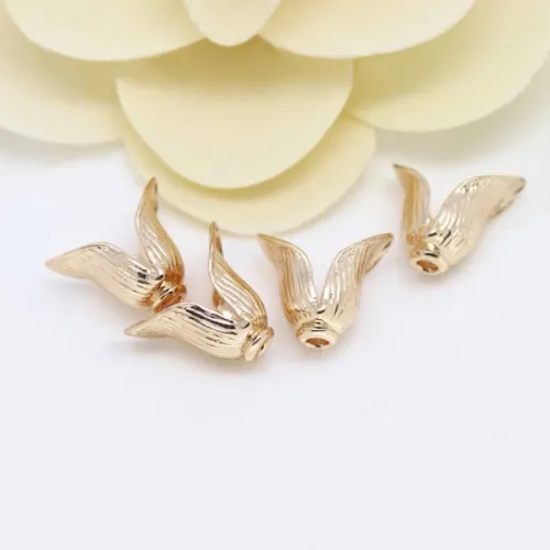 6PCS 24K Champagne Gold Color Plated Brass Flower Beads Caps Tassel Caps High Quality Diy Jewelry Accessories(#20001002)