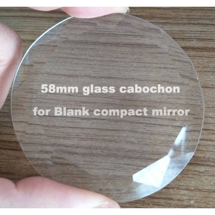58mm round glass cabochon for DIY compact mirror jewelry supplies