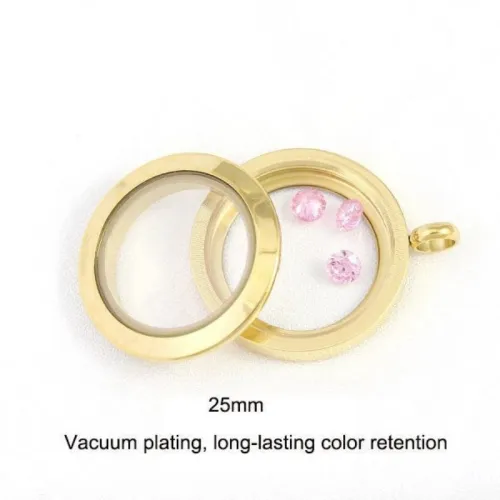 25mm 316L Stainless Steel Twist Floating Locket, Screw top Floating Locket Memory Locket, Necklace Pendant, Wholesale floating lockets