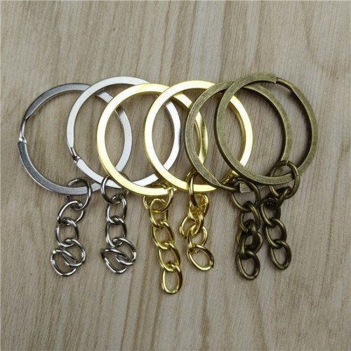 30 pcs/lot Key Ring Key Chain Rhodium Plated 60mm long Round Split keychain wholesale,25mm 28mm 30mm
