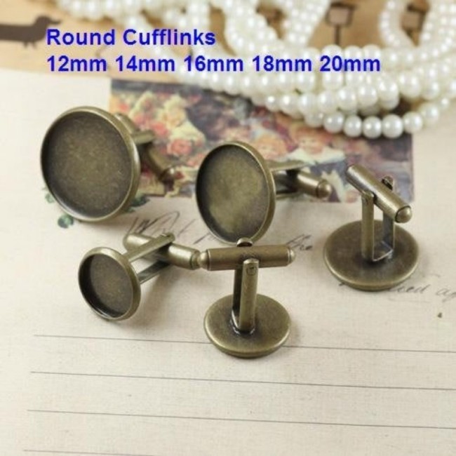 50pcs Antique Bronze French cufflinks blank, cufflink base, Brass Cufflinks Bezel Setting (3010356)