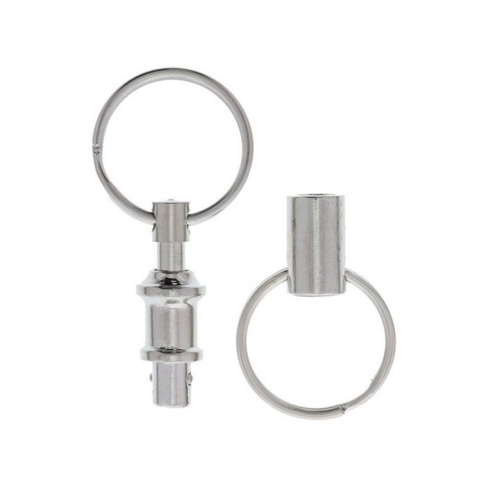 Quick Release Keychain, Pull-Apart Removable Handy Keyring with Two Split Rings Key Accessory