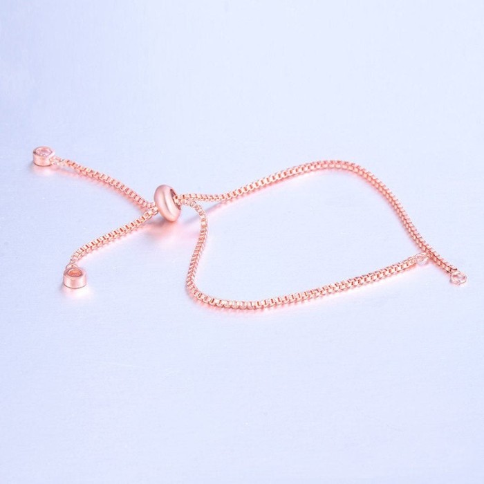 adjustable bracelet chains with Silver ball rhinestones ends Adjustable box chains for jewelry making Pull bracelet chains