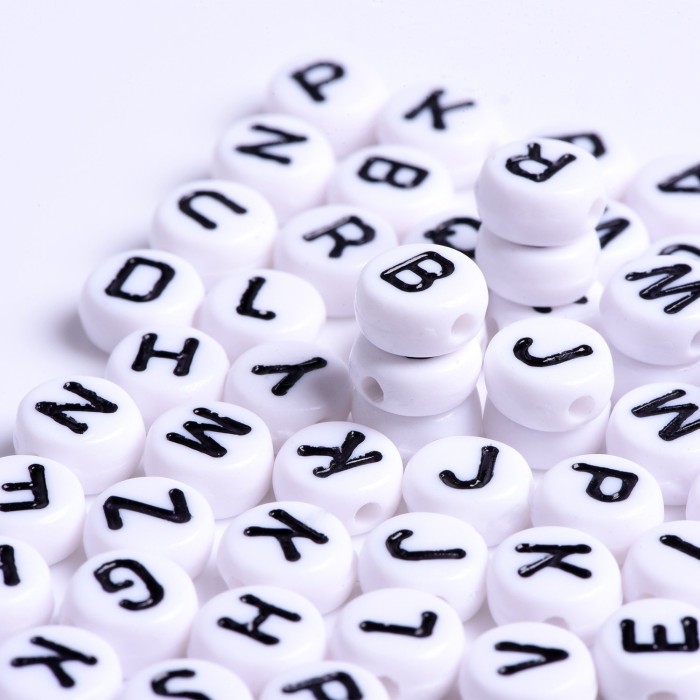 wholesale letter beads - 100g/200g/500gAcylicAlphabet Letter Beads, 4*7mm white round letter beads, mix letters