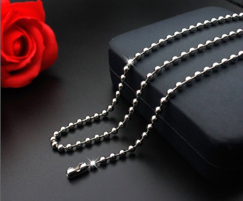 High quality, fine polishing process-Titanium steel ball chain, 24  chain, 3.2mm chain, Sweater chain，silver bead chain