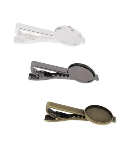 10pcs 20mm Round blank Tie Clip, Tie Clip Supply, Tie Clip Blank Settings,TieTack Blanks (3010396)