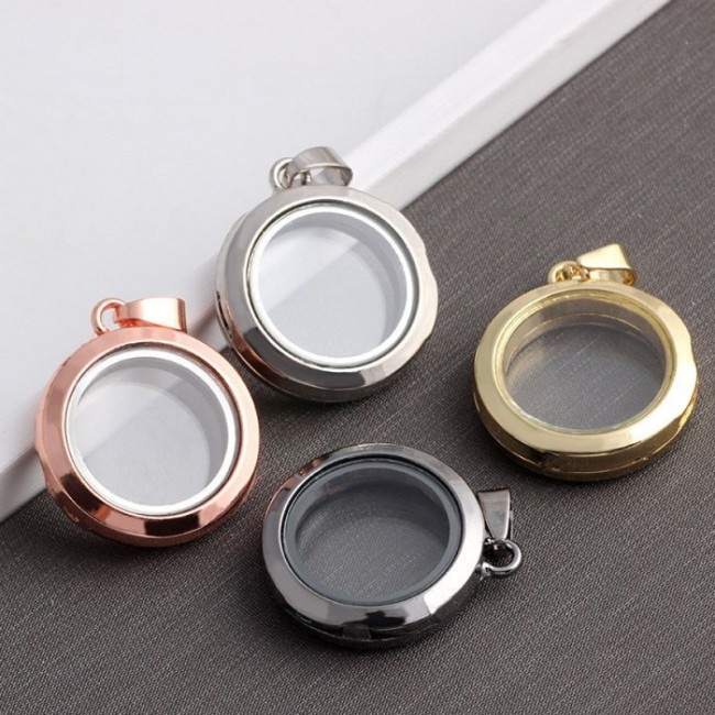 25mm 1 inch Round Floating Locket, glass locket pendant, Floating glass Lockets, Wholesale floating lockets (#5010023)
