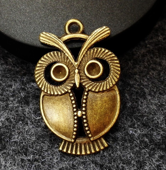 5pcs Antique Bronze Owl Charms Pendants Findings (#3010290)