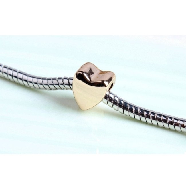 10pcs Gold Heart European beads, Bead Charms, fits most European charm bracelets bead charm bracelet