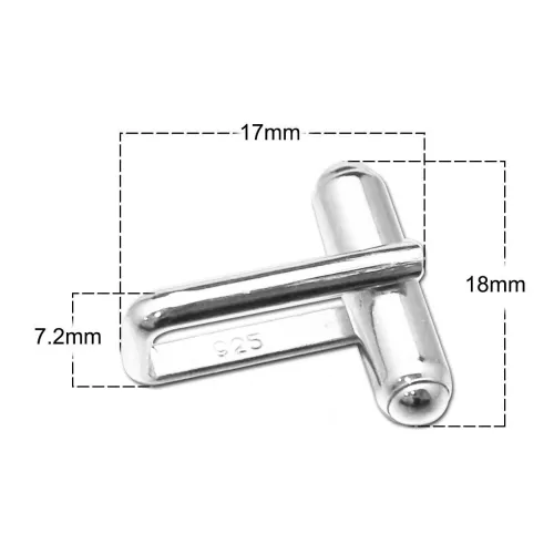 50pcs Cufflink Base, Blanks,Sterling silver, High Quality, Anti-Tarnish, Anti-Rust, Strong and Long Lasting