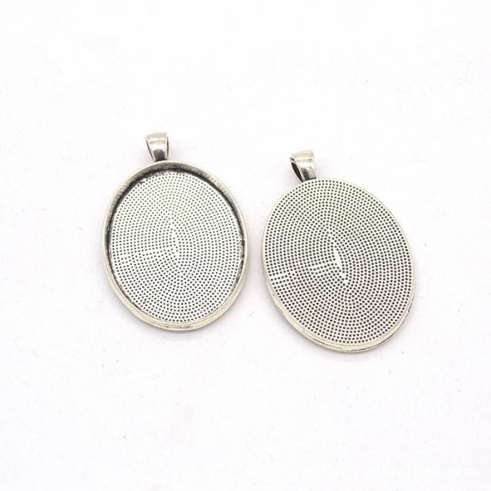 10pcs 40 x 30mm Antique Bronze Cabochon Pendant Base, Oval pendant setting (3020001)