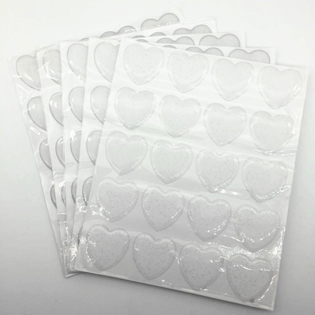 ON SALE-Wholesale,500pcs 1 inch (2.54cm) High Quality Heart Glitter Stickers Epoxy Adhesive Seal for Bottle Cap and Pendants 1 Inch