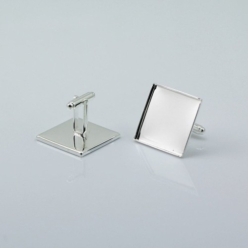 20pcs 25mm Square French cufflinks blank, cufflink base, Brass Cufflinks Bezel Setting (3010485)