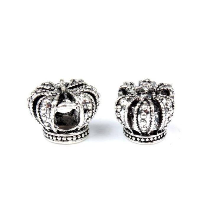 10pcs European beads, Crown Charms, fits most European charm bracelets bead charm bracelet