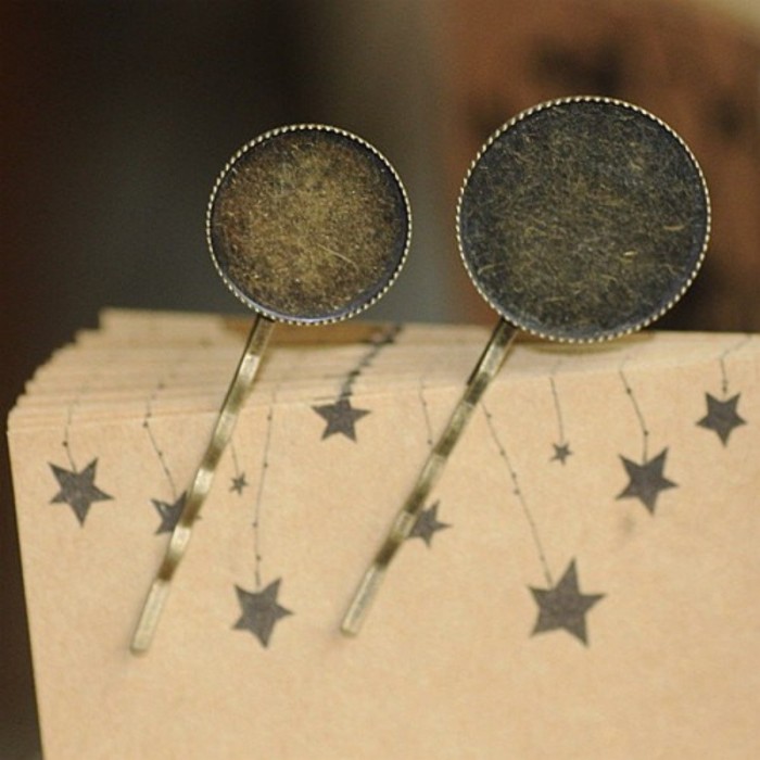 50PCS 18mm 20mm 25mm Bobby Pins Hair Clips with bezel tray, fits 18mm 20mm 25mm round cabochons in bezel tray