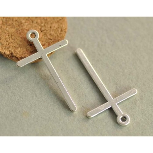 10pcs Antique Tibetan Silver tone Cross Charm Pendants Findings (#3010029)