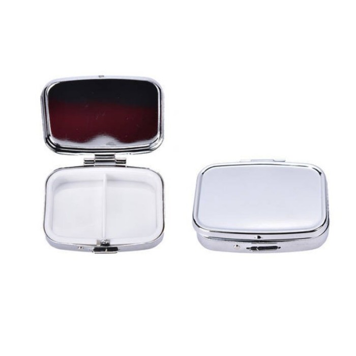 large Portable Rectangle Container Storage Case Travel Metal Pill Box, blank cover for customization, Lot Of 10pcs,55*40*15mm