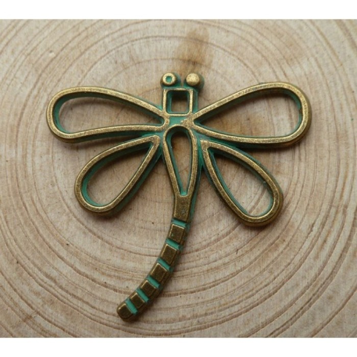 Dragonfly pendant , Nature Necklace,Verdigris Patina Brass Dragonfly pendant,50pcs/100pcs/200pcs