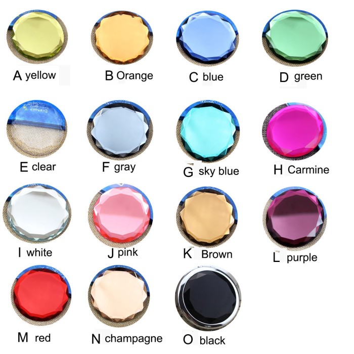 10 Kits 70mm Round Blank Pocket Mirror with 58mm Glass tile, Compact mirror blank, Engravable Pocket Mirrors M001,Multicolor