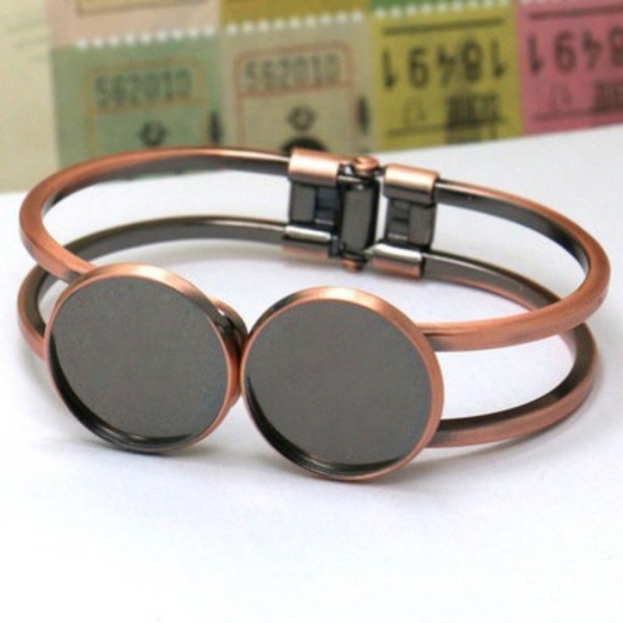 10pcs double 20mm Antique Copper round setting Blank Bracelet Cuff, bracelet blanks, Bezel Bracelet Blank, Bracelet Tray, Bezel Cuff