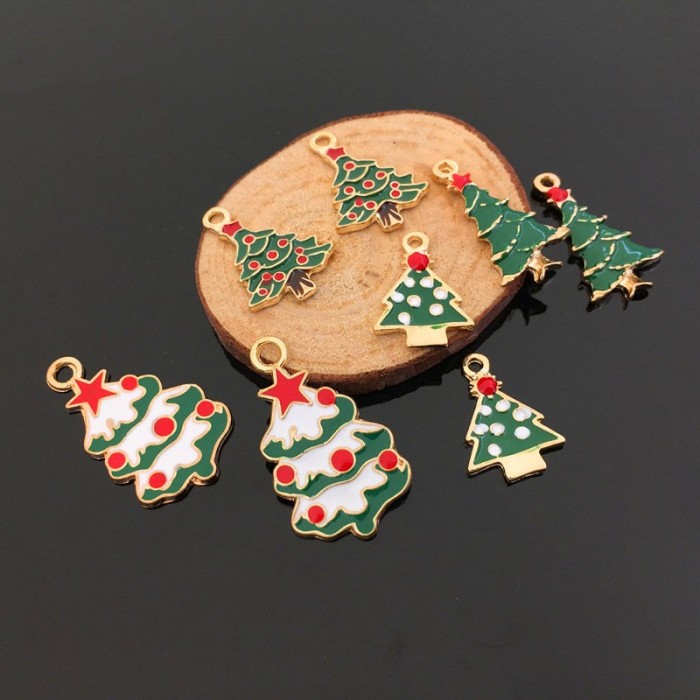12 Different Christmas Charm Collection, 12pcs Colorful Enamel Christmas charms Assortment, Christmas theme C001