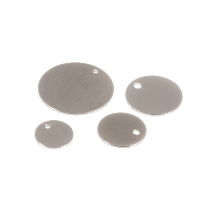 20pcs Round Stamping Blank Charms, Stainless Steel Smooth Stamping Blanks
