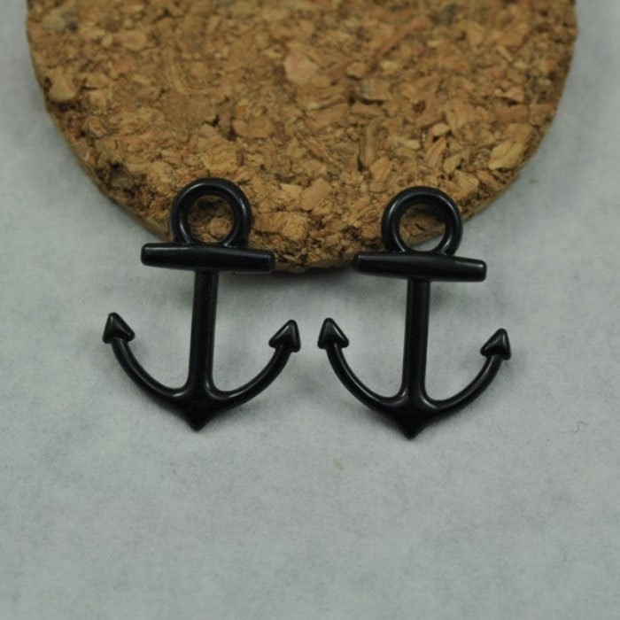 10pcs Black Tone Anchor Charms (#3010170)
