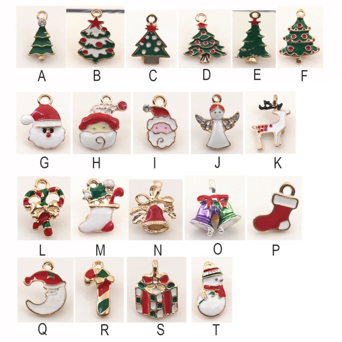 Christmas Charm Collection, Colorful Enamel Christmas charms Assortment, Christmas theme C002