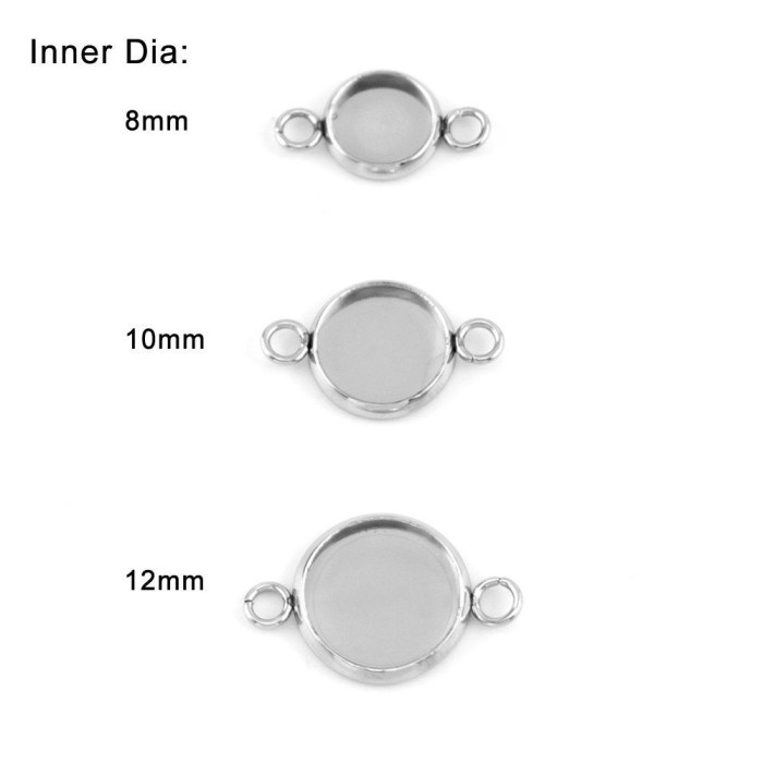 50pcs Stainless steel 18K Gold vacuum plating 10mm 18mm 20mm 25mm 30mm Settings Base, Bezel Blank Base Setting, Round Cabochon Pendant Base