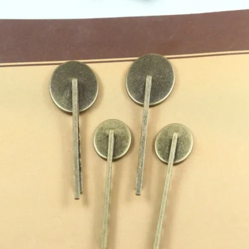 50PCS Blank Bobby Pins Hair Clips with Oval bezel tray, fits 18x25 13x18 oval cabochons in bezel tray
