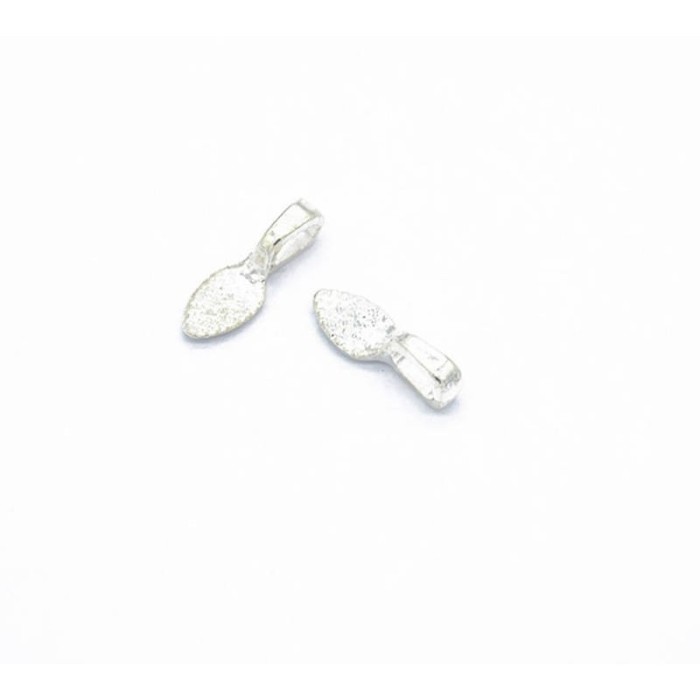 400pcs Mix Color Spoon DIY Oval Jewelry Scrabble Glue On Earring Bails For Fitting Glass Cabochon Tiles Pendants 15mm x 5mm silver
