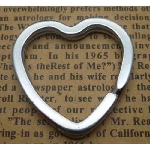 Silver Heart Key Ring Findings - Heart Key Chain Split Ring Key Ring - Bulk Lot Wholesale Keychain Findings Supply