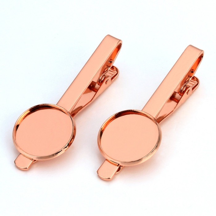 10pcs 16mm Round blank Tie Clip, Tie Clip Supply, Tie Clip Blank Settings,TieTack Blanks,red copper
