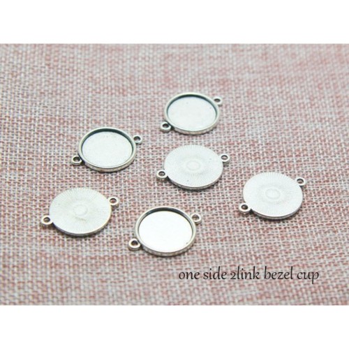 30pcs DIY Antique Silver Round Cameo Cabochon Base Setting Necklace Pendant Tray Jewelry Blanks
