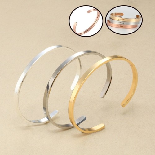 304 Stainless Steel Blank Cuff Bangle Bracelet,Bracelet Blanks,High Quality,4mm wide 1.8mm thick